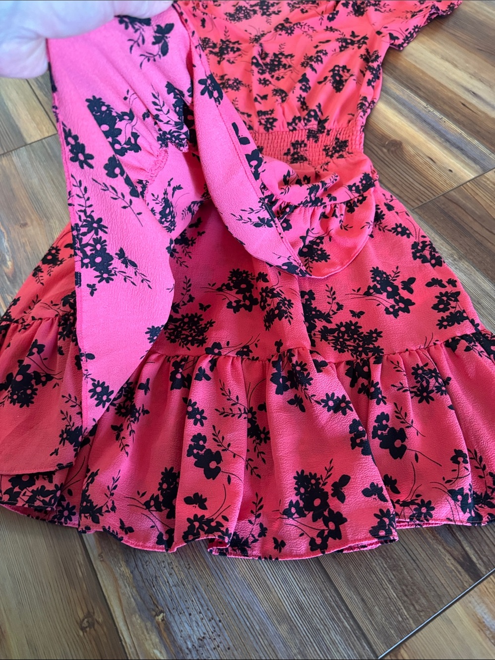 Michael Kors Floral Ruffle Dress with Smocked Waistband Size xs - Picture 6 of 10